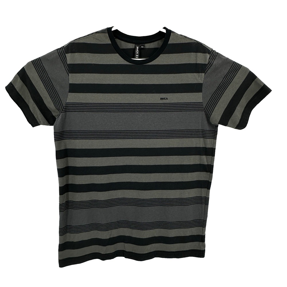 RVCA Short Sleeve T-Shirt Teens XL Gray Black Athletic Crew Neck